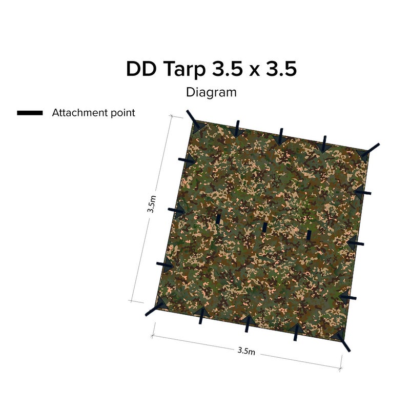 DD Hammocks - DD Tarp 3.5 x 3.5 - MC: 11.5ft x 11.5ft - Image 2
